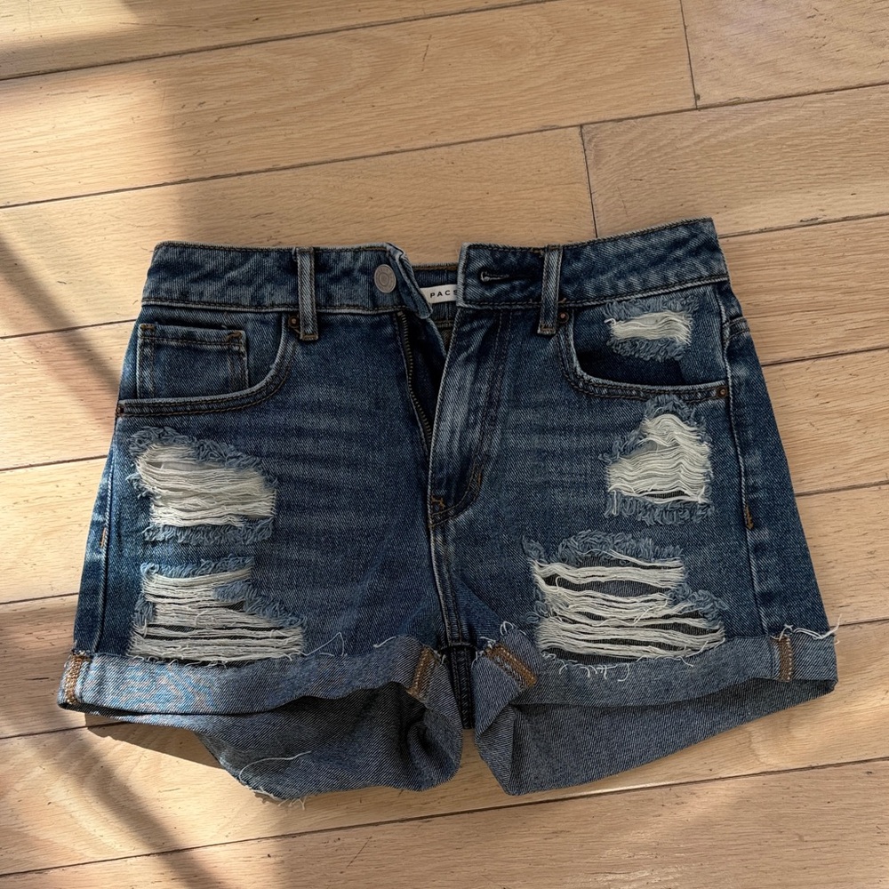 Distressed Denim Shorts
